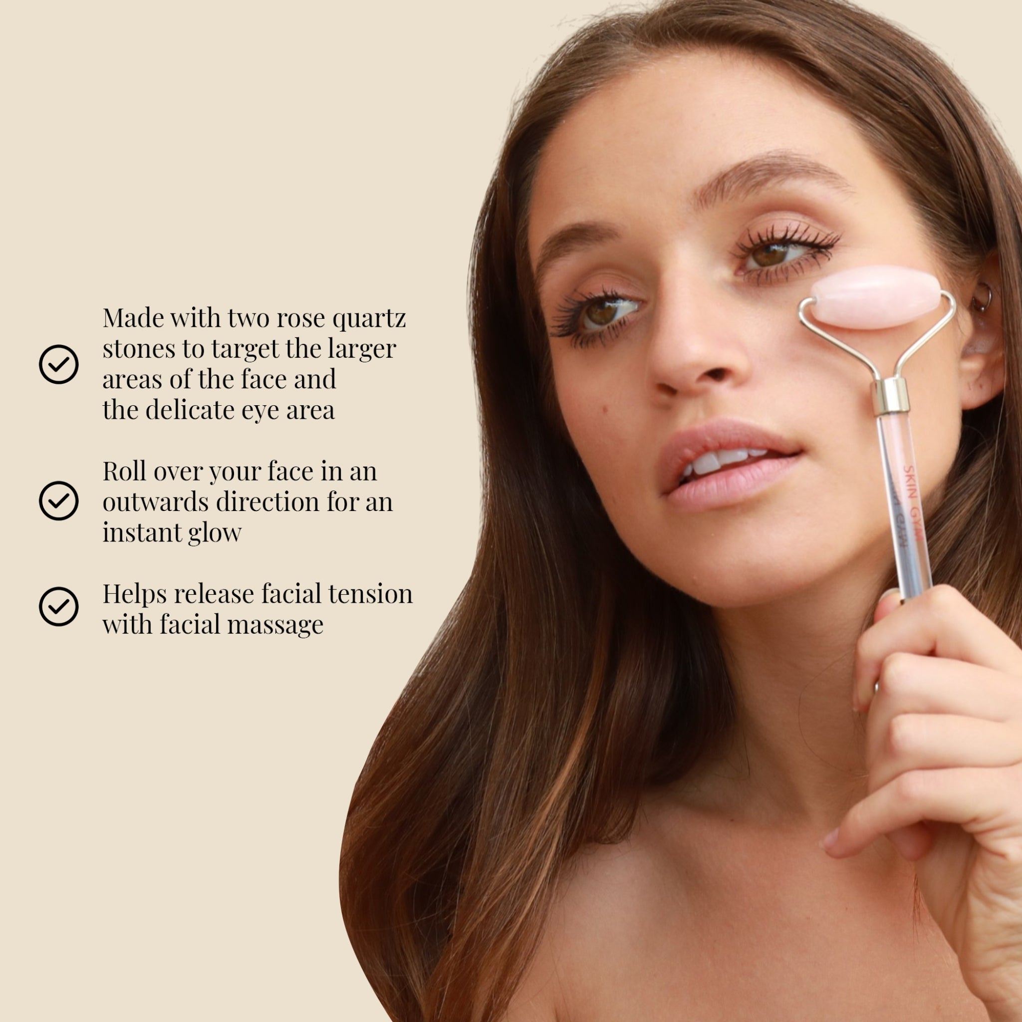 Rose Quartz Crystal Facial Roller