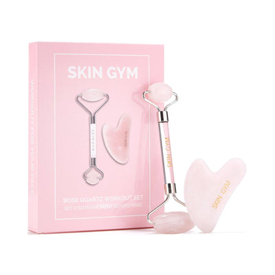 Rose Quartz Workout Roller and Gua Sha Set - Skin Gym